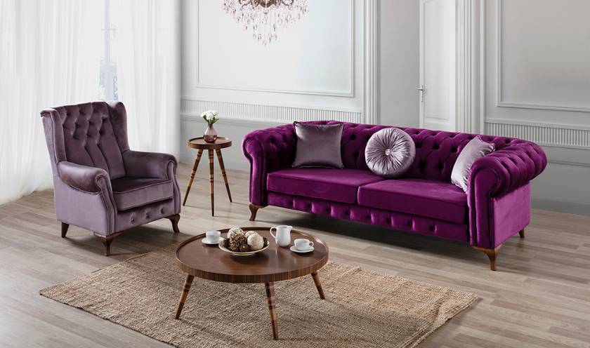 Purple velvet chesterfield sofa purple luxury chesterfield loveseat couch and sectional