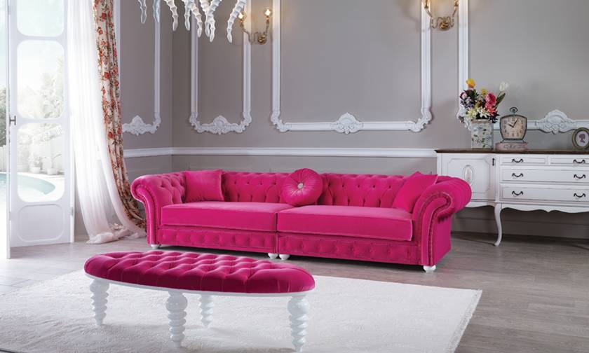 Red velvet chesterfield sofa Luxury of Los Angeles