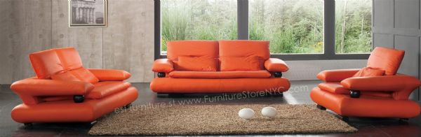 Burnt Orange Sofa Living Room Ideas - Light Orange Sofa