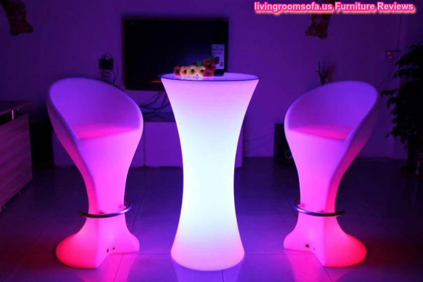 Amazing Led Light High Bar Tables Cocktail Tables