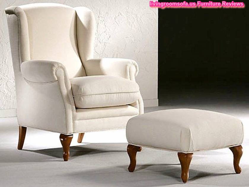 Beige Chair With Ottoman For Living Room