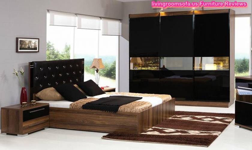  Black Brown Modern Bedroom Bed Sets
