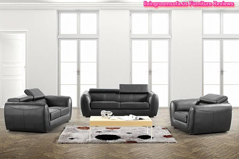Black Leather Affordable Contemporary Sofas