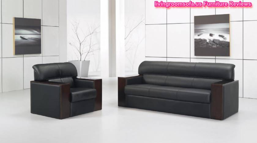 Black Leather Sofas Living Room Chairs Modern Design