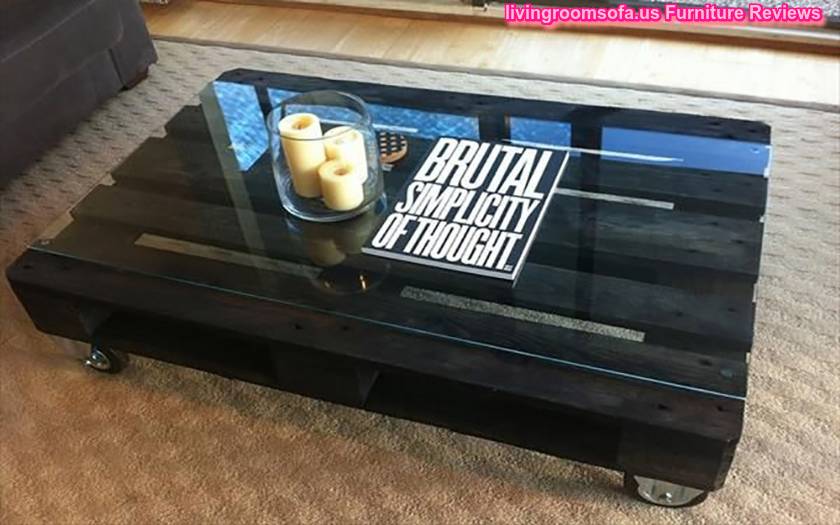 Black Pallet Wooden Coffee Table