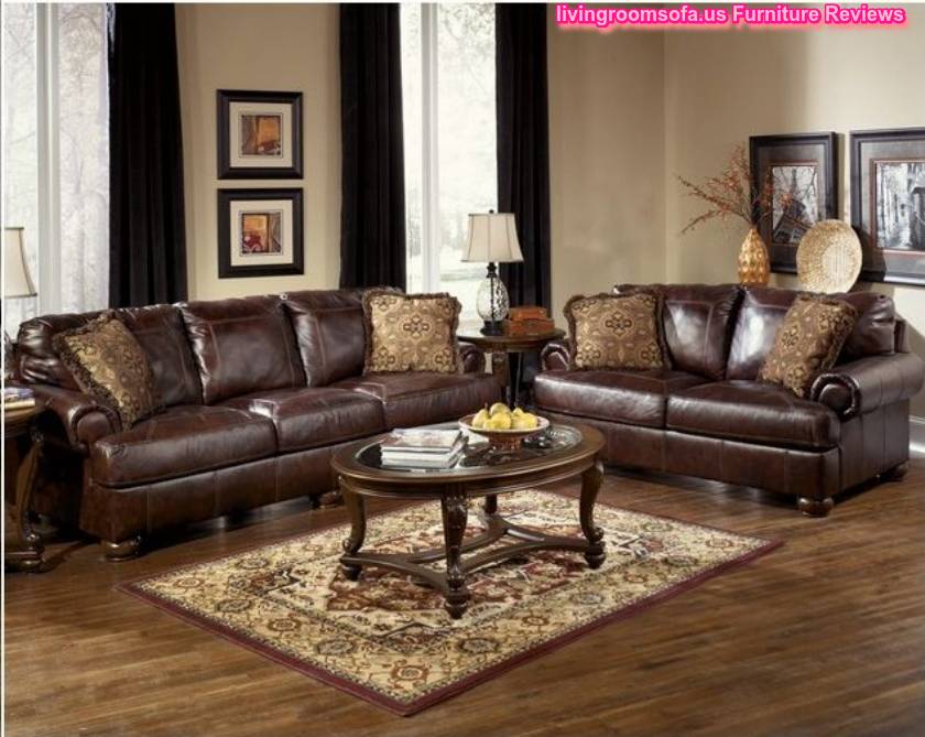 Brown Leather Living Room Sectionals