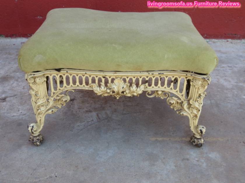  Carved Metal Antique Settee Bench