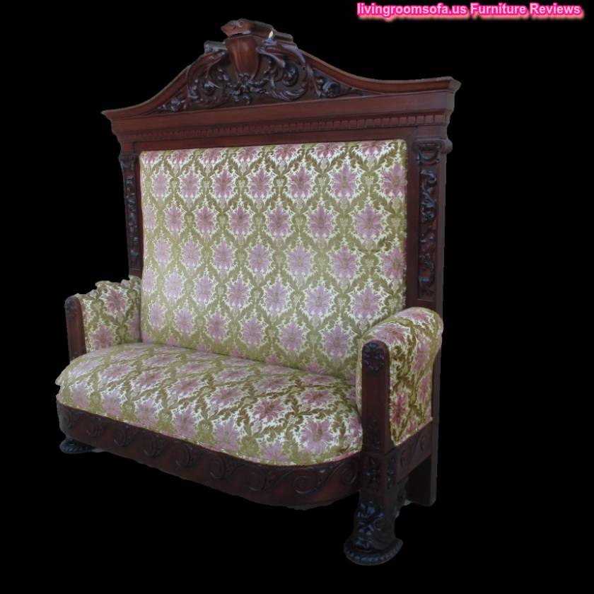 Carved Wood Antique Settee Bench