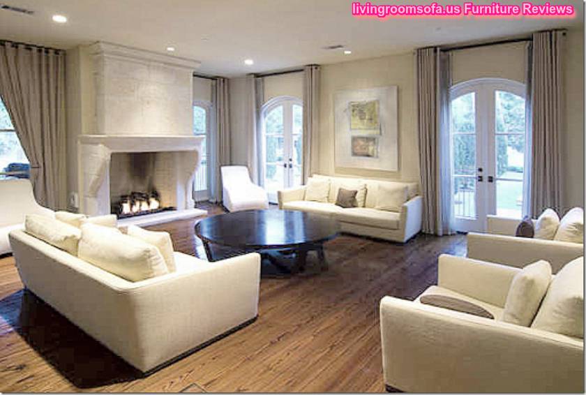 Contemporary Sofas And Chairs And White Leather Sofas In Livingroom