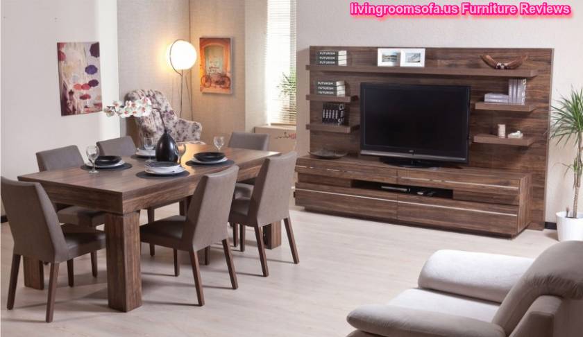 Dark Wooden Casual Dining Room Furniture Design