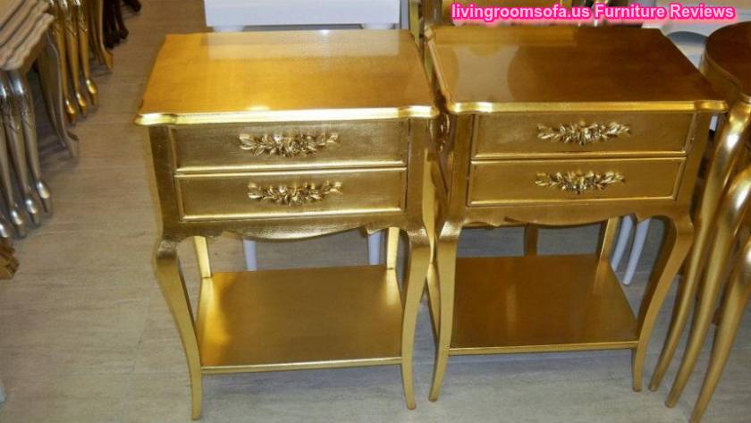 Golden Yellow Bedside Tables Nightstands Design