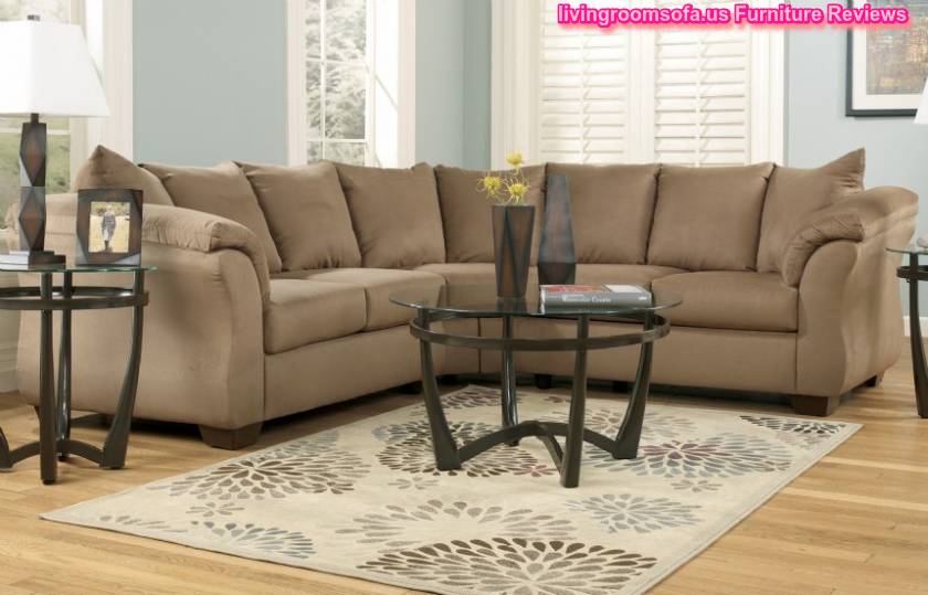 Gray Fabric Living Room L Shaped Sectionals