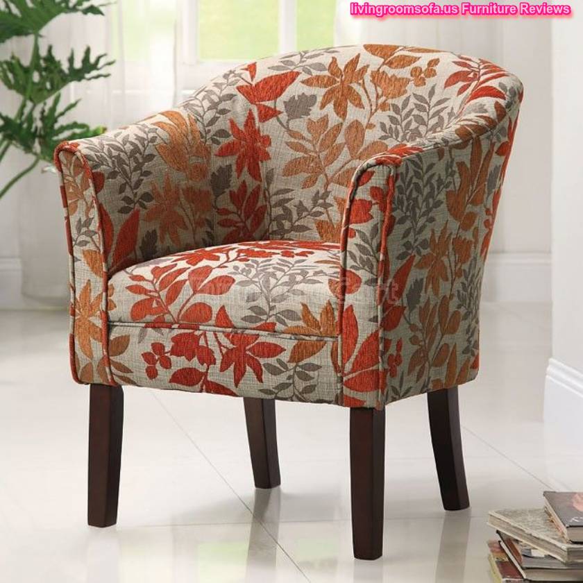 Great Leafs Patterned Accent Chair Design
