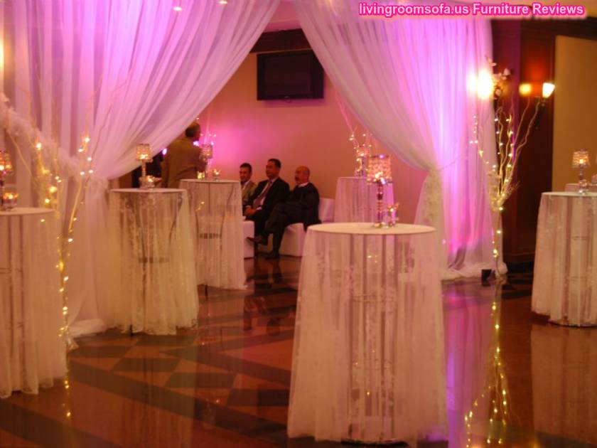Interior Wedding Banquet Cocktail Tables Decoration