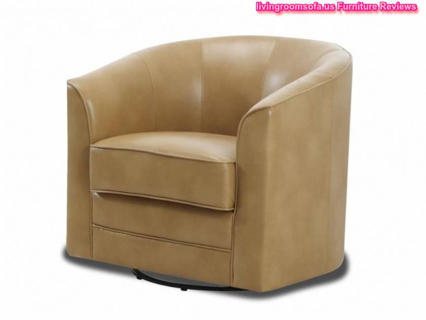 Leather Beige Swivel Chair For Living Room Picture
