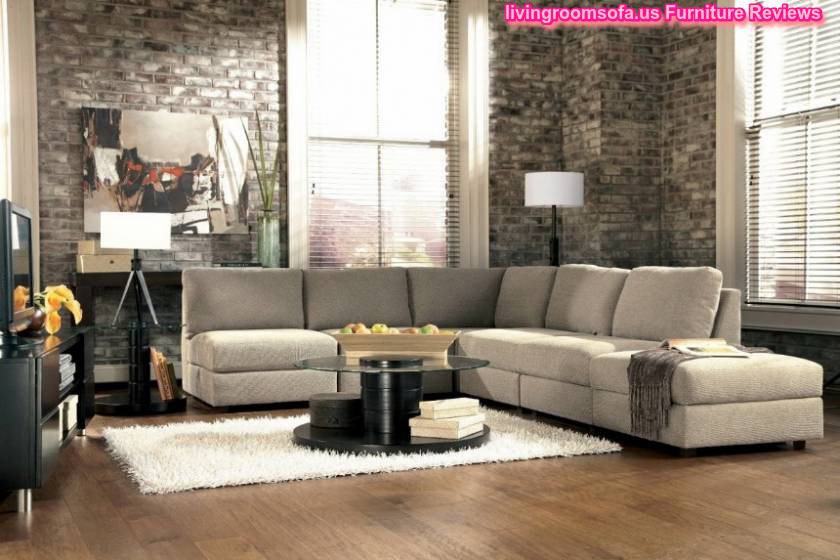 Modern Armless L Shaped Living Room Sectionals