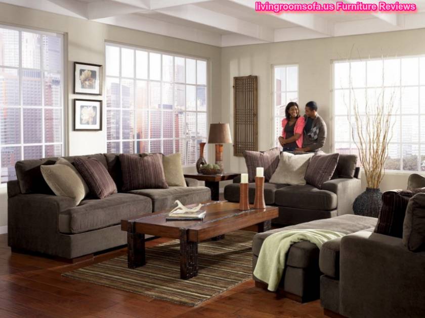  Modern Living Room Set Fabric Gray