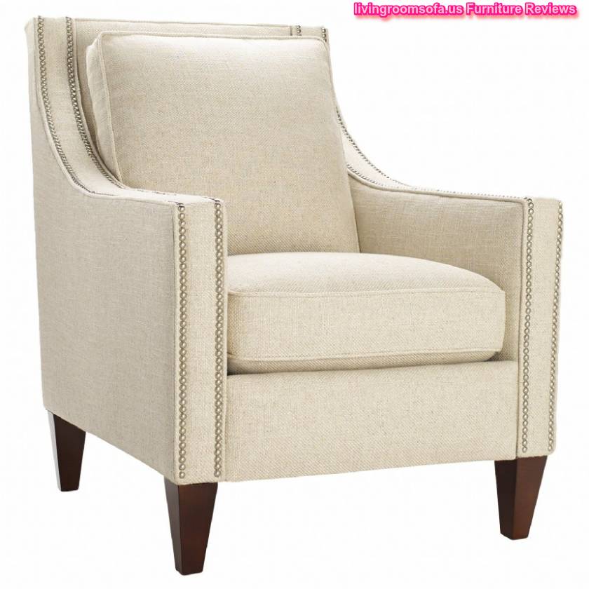 Modern White Accent Chairs With Arms Fabric