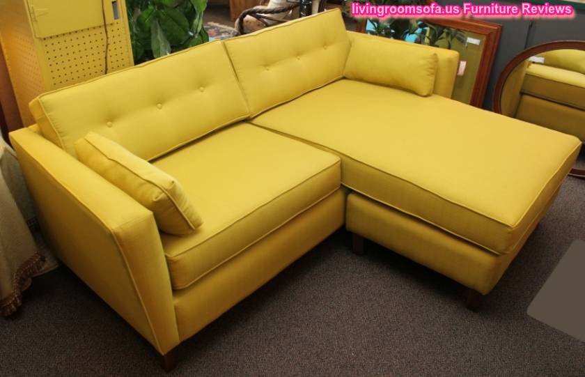  Modern Yellow Apartment Size Sectional Sofa