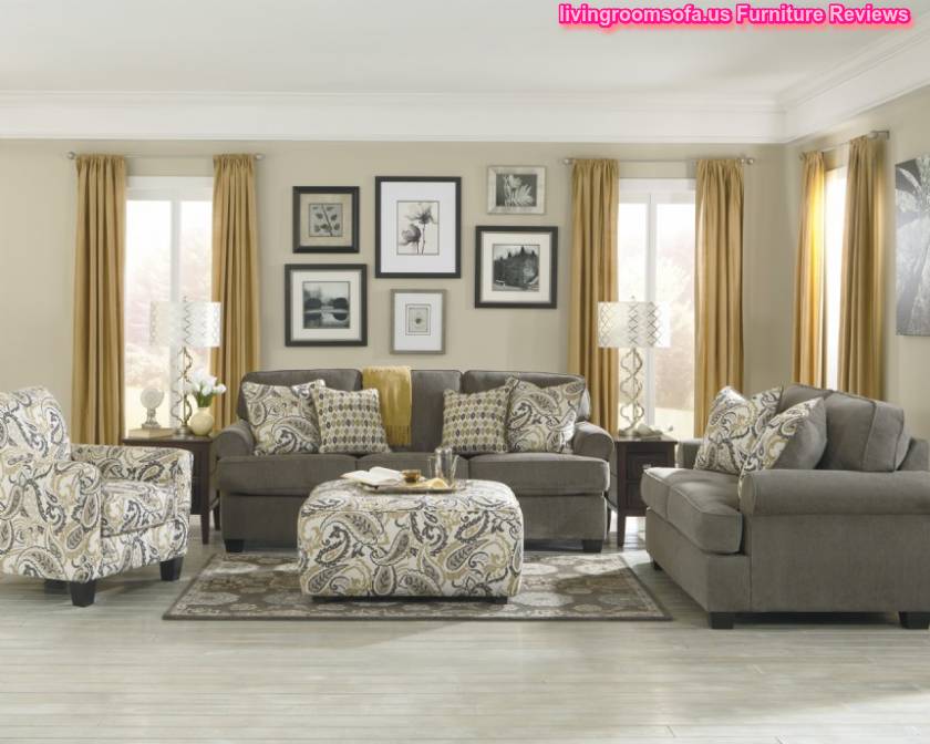  Modern Ashley Coulson Smoke Living Room Set