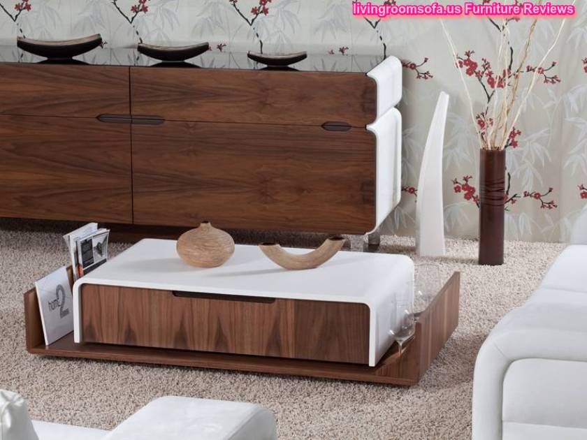 Modern White And Brown Contemporary Coffee Tables