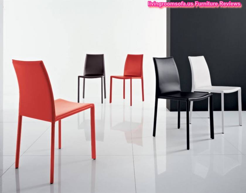 White Black Red Dining Room Chairs Leather