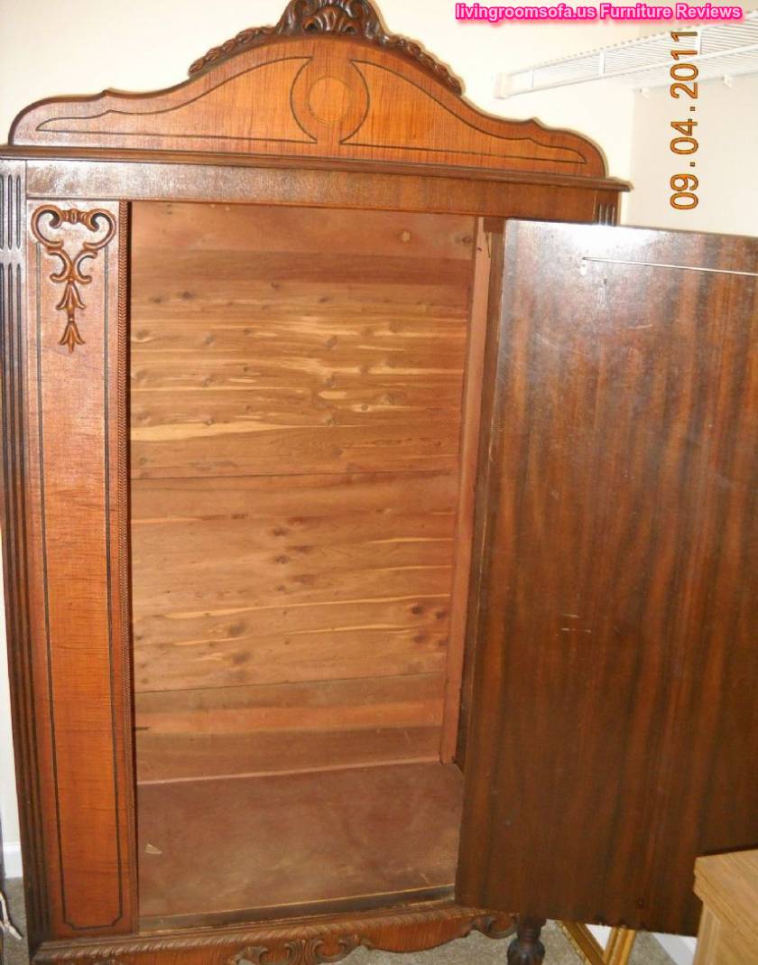  Antique Armoire Wardrobe Carved Wood