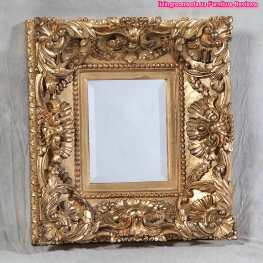  Antique Carved Gold Square Deep Frame Mirror