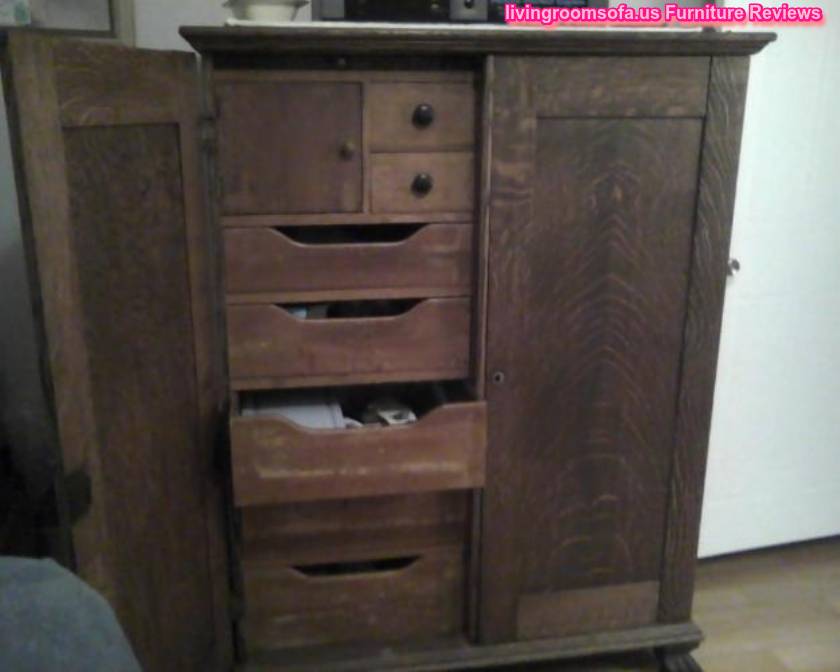  Antique Tiger Oak Wardrobe Armoire Home Furniture