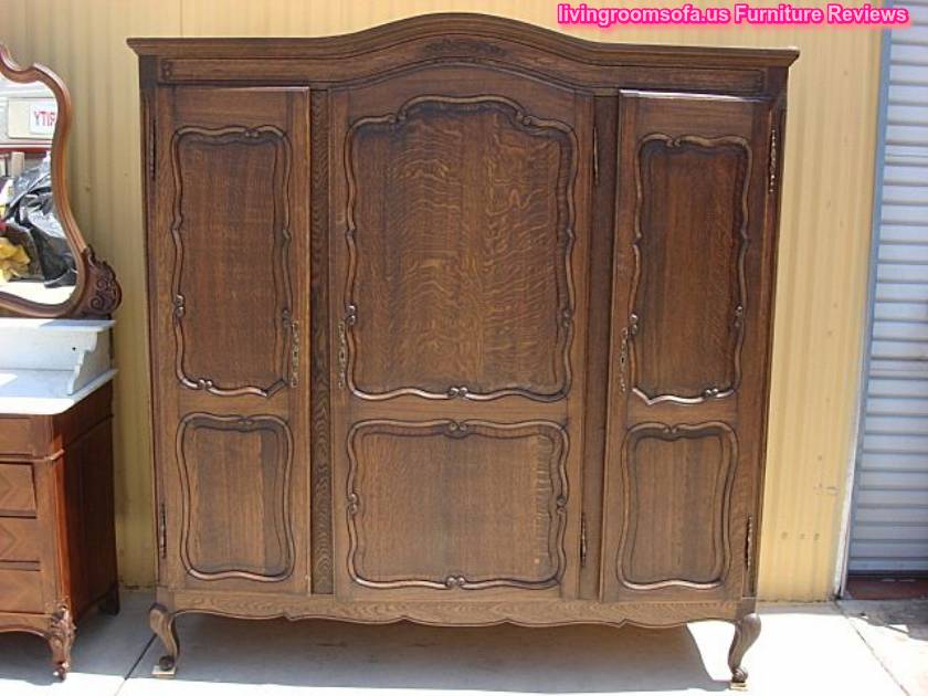 Antique Wooden Bedroom Armoire Wardrobe