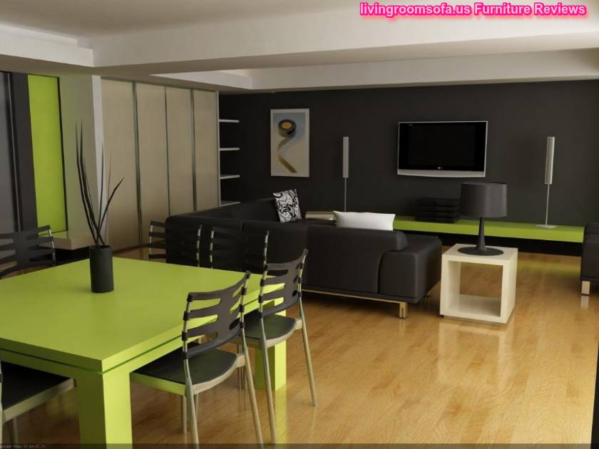  Black And Green Livingroom Idea Corner Sofa Chairs Wall Tv Unit