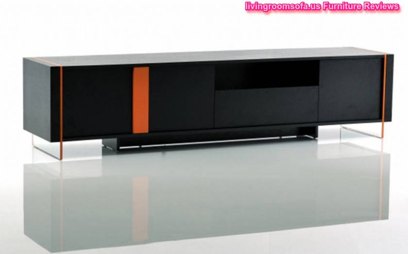 Black And Orange Contemporary Modern Tv Stands In Livingroom