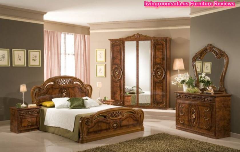 Classic Italian Bedroom Furniture With Pink Color Decorations