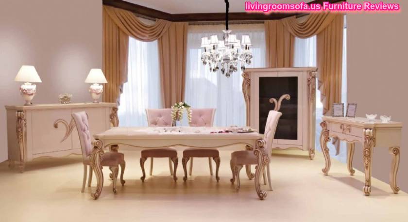 Classic,white And Pink Contemporary Dining Room Tables