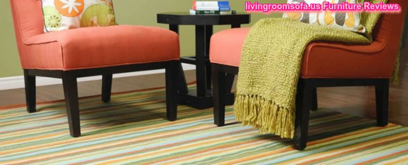 Colored Stripes Area Rugs For Living Room