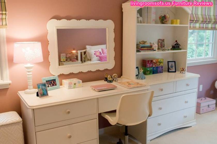 Contemporary Kids Stripes Bedroom Chest Drawers Pink Walls Dresser Wood Trim