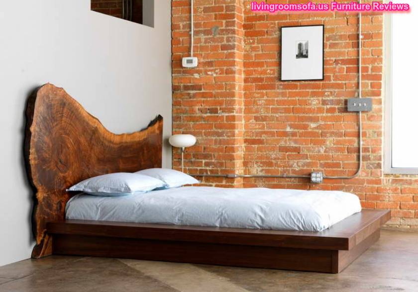 Cool Woodes Bed Frames With Brick Walls