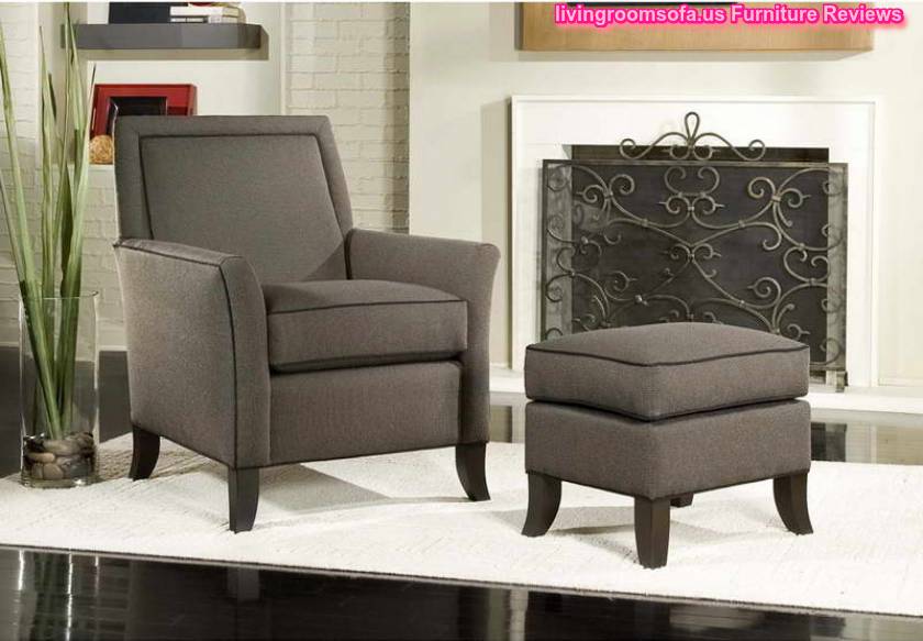 Darkgray Modern Side Chairs For Living Room With Ottoman