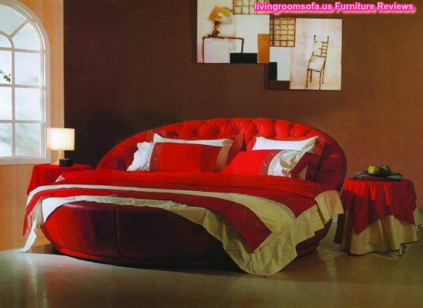 Decorating A Bedroom Around With A Red Round Bed Round Bed