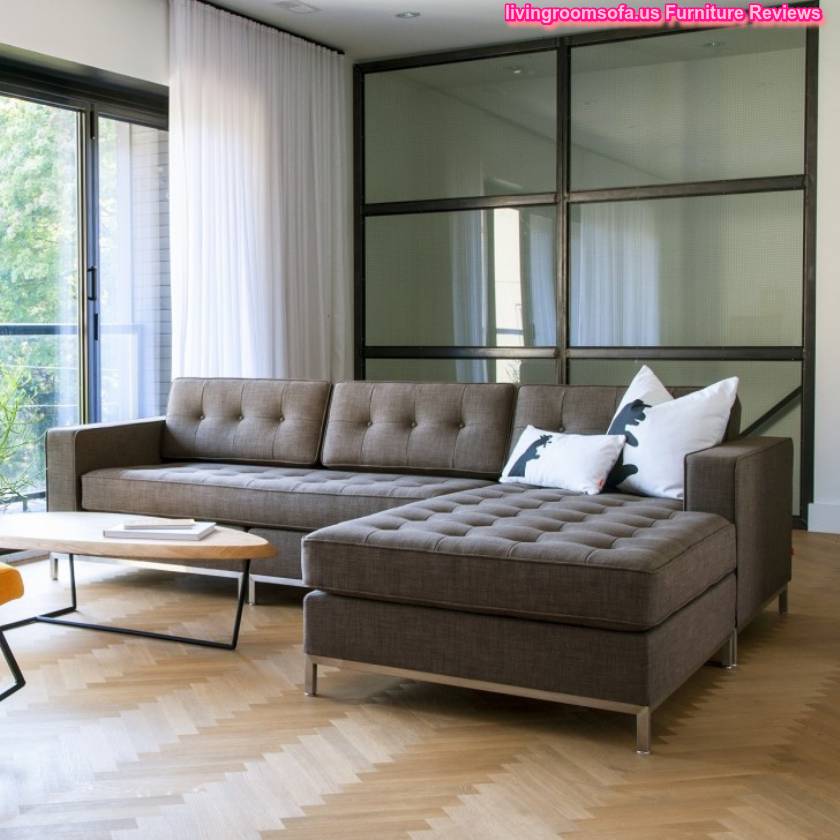 Fascinating Tufted Nail Button Seat Apartment Sectional Sofa