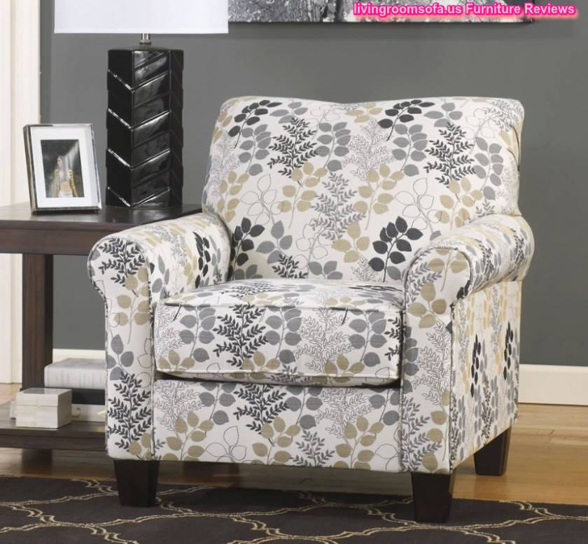 Floral Patterned Fabric Accent Arm Chair