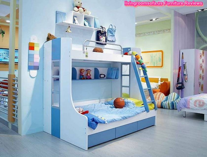 Funky Cool Kids Bedroom Furniture For Boys Design Ideas With Simple Blue Paint Color Ideas Also Creative Bookshelf Design