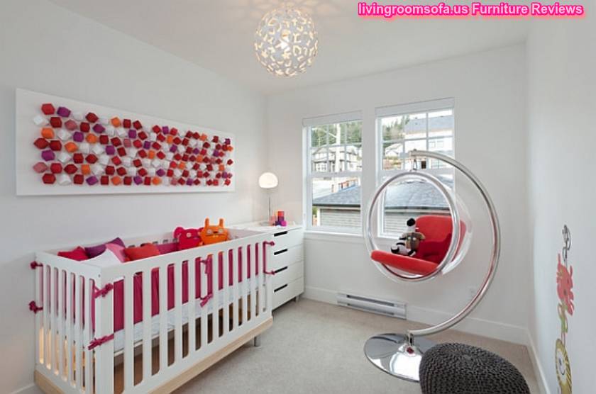 Funny Modern Kids Room With Bubble Chair And Cradle Also Cool Wall Hangings And Chest Of Drawer