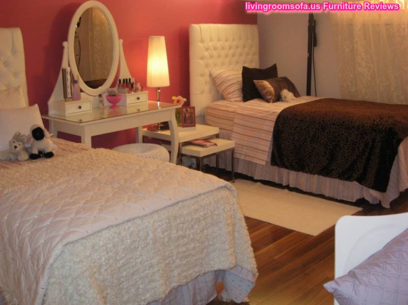 Gorgeous Twin Beds Teen Girls Bedroom Ideas Oval Mirror Dress Table Ideas