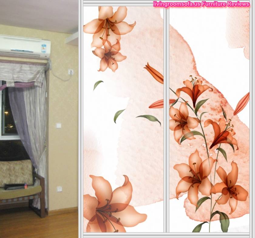 Lily Wardrobe Sliding Door Flower Patterned