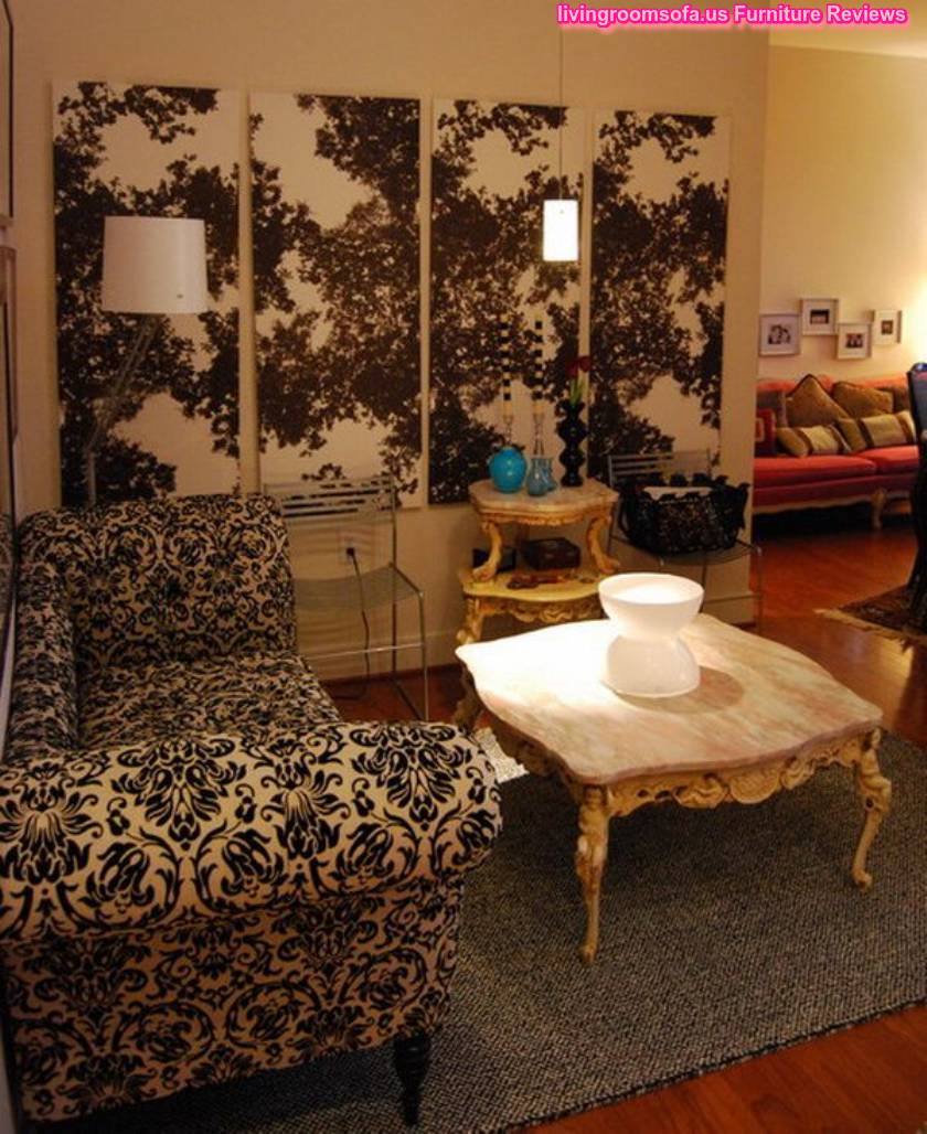 Living Room Accent Tables With Artwork Decoration