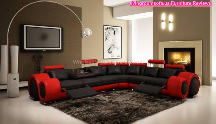 Minsk Black Red Bonded Leather Sectional Sofa By True Contemporarypng