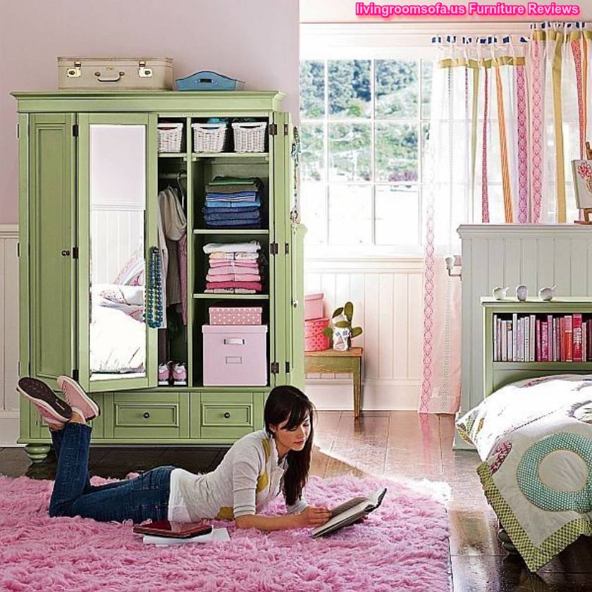 Modern Bedroom Chabby Chic Armoire Wardrobe Mirror Door