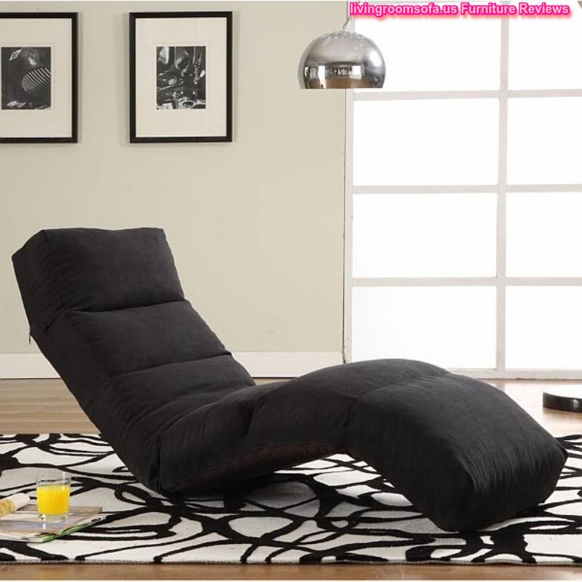 Modern Black Chaise Lounge