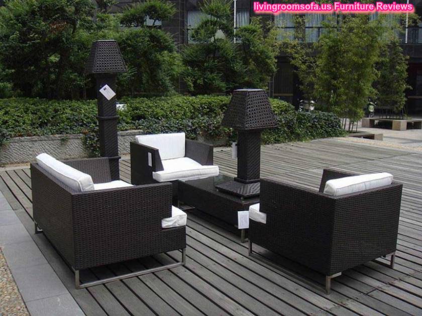  Modern Resin Wicker Black Outdoor Patio Furniture Set